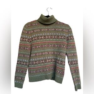 Lauren Ralph Lauren Fair Isle Turtleneck Sweater 100% wool